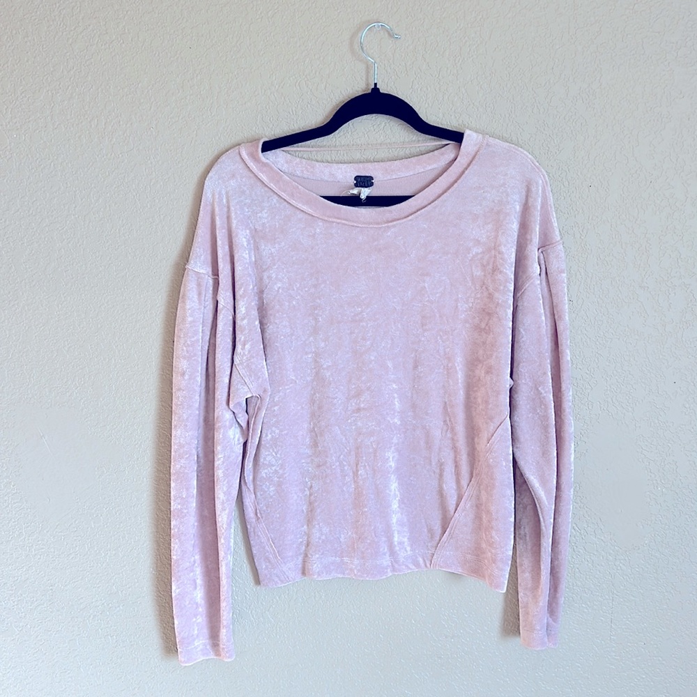 FREE PEOPLE Milan Oversized Crushed Velvet WE THE FREE Layering Sweater, sz XS
